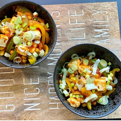 Kichererbsen Curry mit Feta